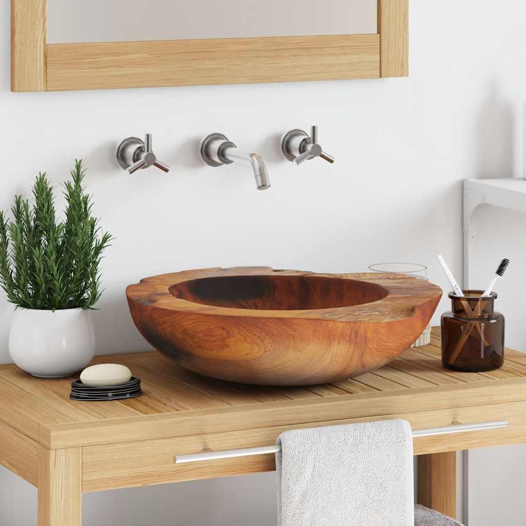 vidaXL Basin Solid Teak 45 cm
