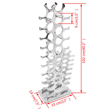 vidaXL Wine Rack Aluminium Silver 27 Bottles
