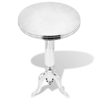 243513 vidaXL Side Table Round Aluminium Silver