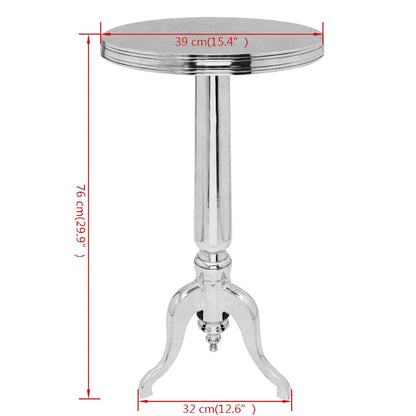 243513 vidaXL Side Table Round Aluminium Silver