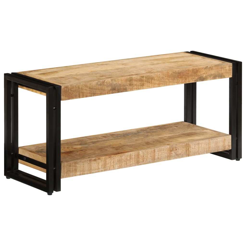 vidaXL Tv Stand | Natural wood | Solid Mango Wood and Powder-Coated Iron