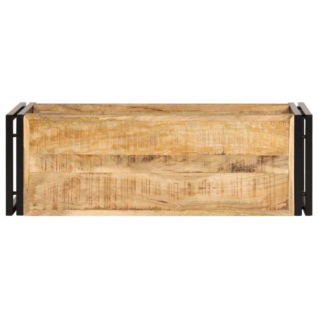 vidaXL Tv Stand | Natural wood | Solid Mango Wood and Powder-Coated Iron