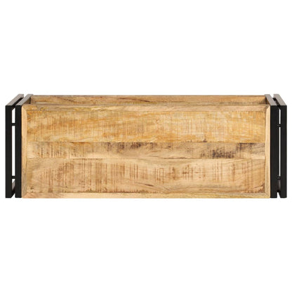 vidaXL Tv Stand | Natural wood | Solid Mango Wood and Powder-Coated Iron