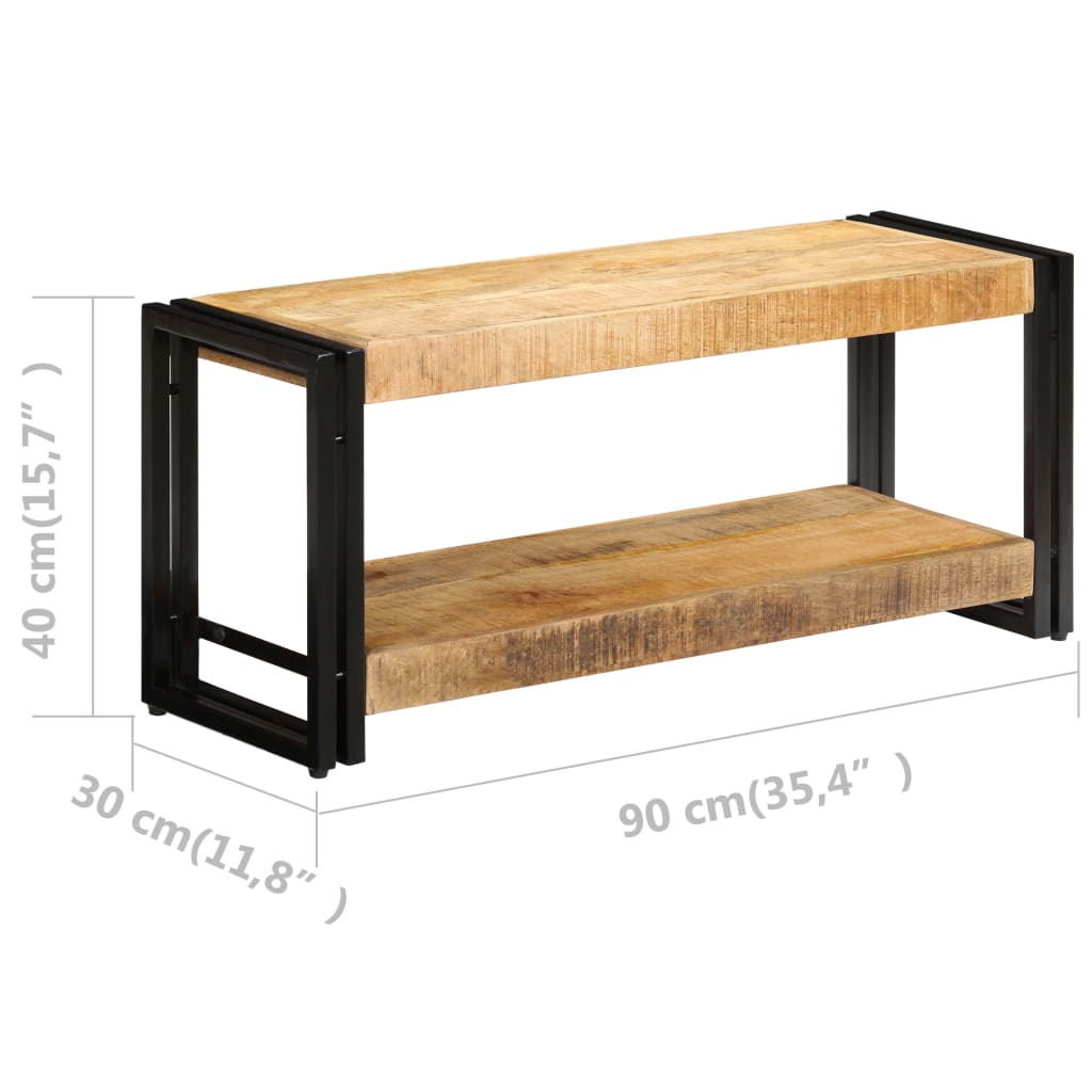 vidaXL Tv Stand | Natural wood | Solid Mango Wood and Powder-Coated Iron
