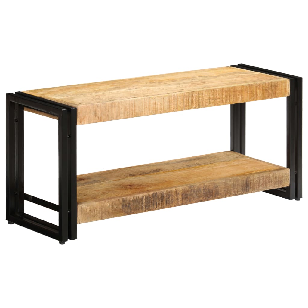 vidaXL Tv Stand | Natural wood | Solid Mango Wood and Powder-Coated Iron