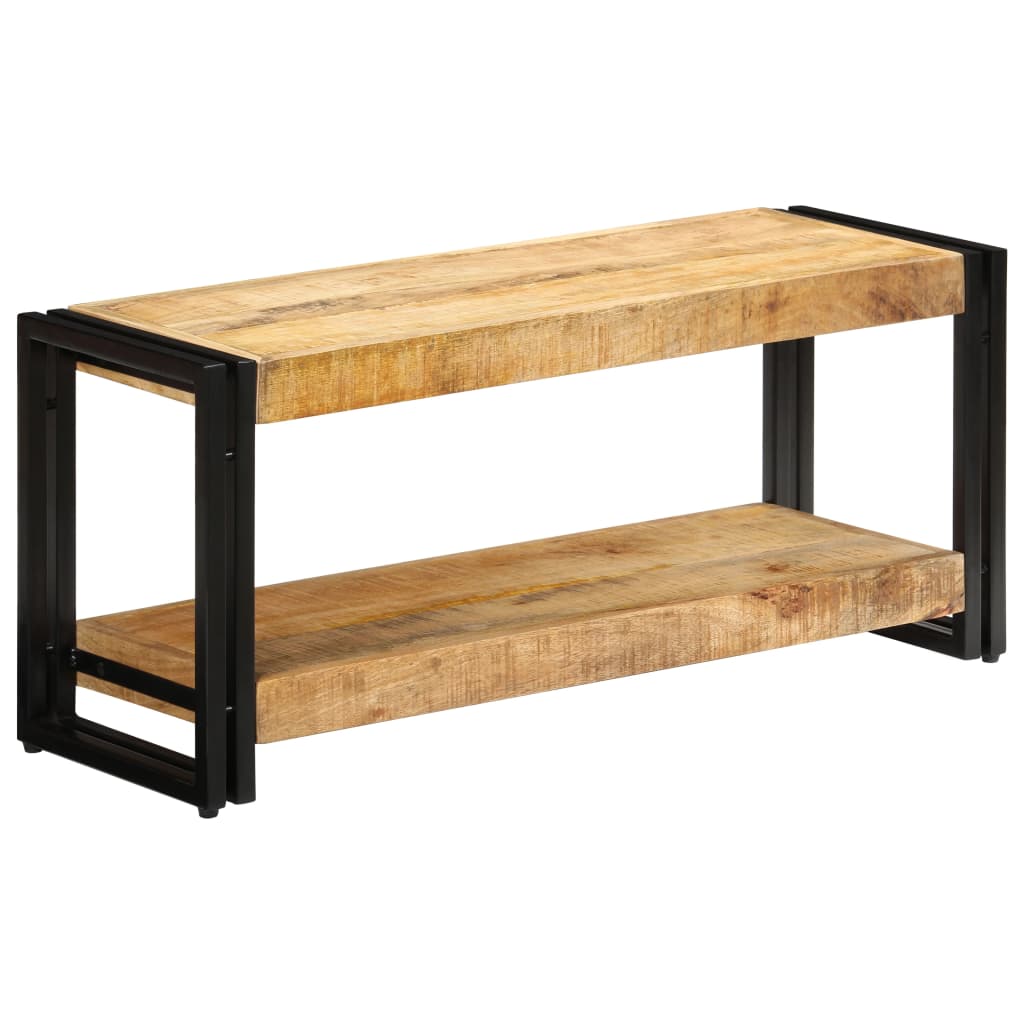 vidaXL Tv Stand | Natural wood | Solid Mango Wood and Powder-Coated Iron