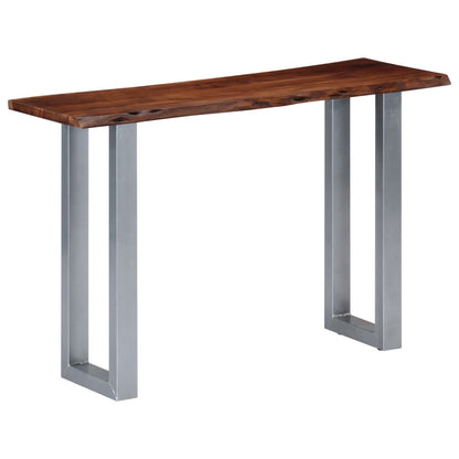 vidaXL Console Table 115x35x76 cm Solid Aacia Wood and Iron