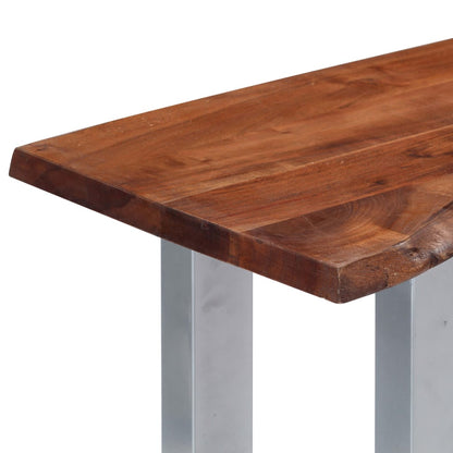 vidaXL Console Table 115x35x76 cm Solid Aacia Wood and Iron