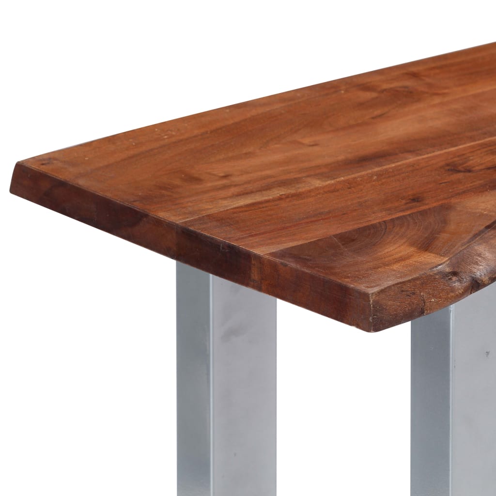 vidaXL Console Table 115x35x76 cm Solid Aacia Wood and Iron