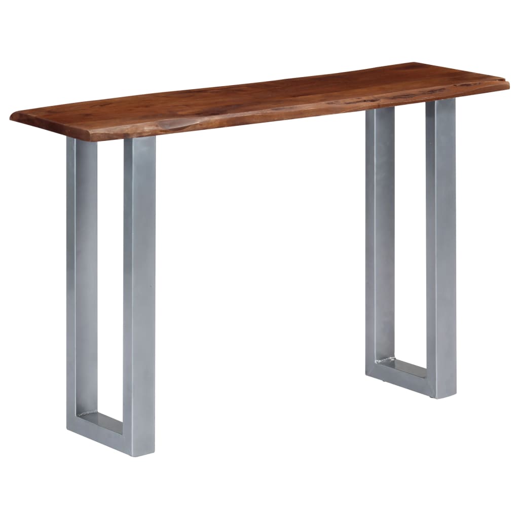 vidaXL Console Table 115x35x76 cm Solid Aacia Wood and Iron