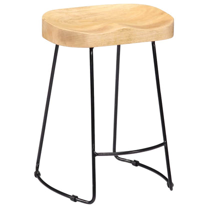 vidaXL Gavin Bar Stools 2 pcs Solid Mango Wood