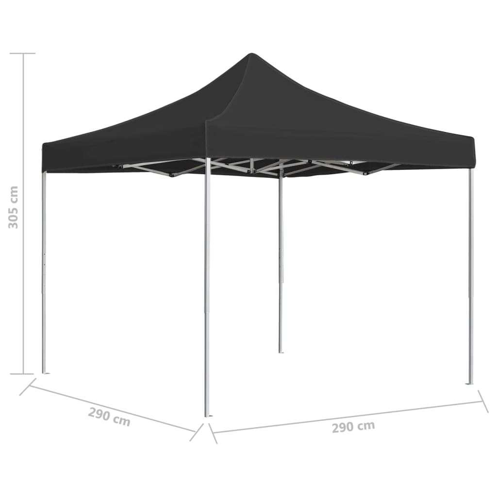vidaXL Party Tent | Anthracite | Aluminium alloy | 3m x 3m | Collapsible