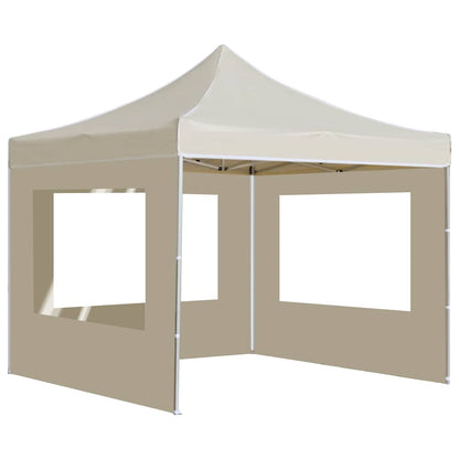 vidaXL Professional Folding Party Tent with Walls Aluminium 3x3 m Cream