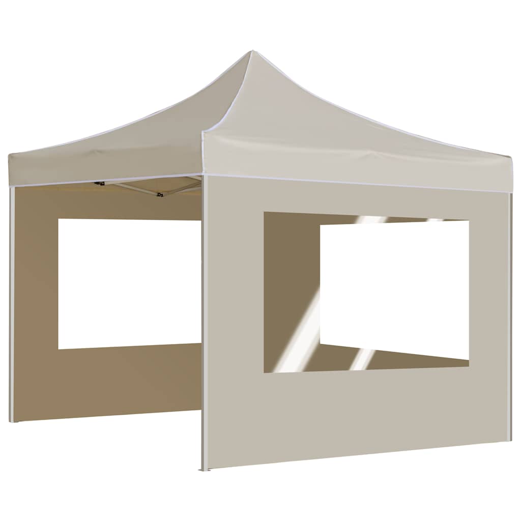 vidaXL Professional Folding Party Tent with Walls Aluminium 3x3 m Cream
