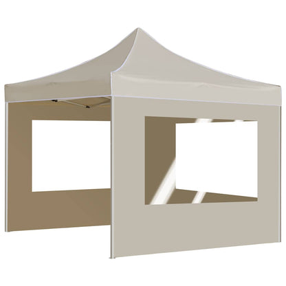 vidaXL Professional Folding Party Tent with Walls Aluminium 3x3 m Cream