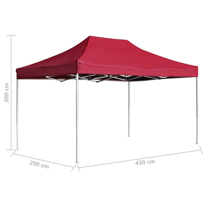 vidaXL Professional Folding Party Tent Aluminium 4.5x3 m Wine Red