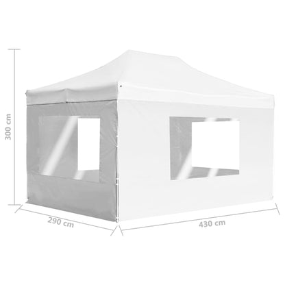 vidaXL Professional Folding Party Tent with Walls Aluminium 4.5x3 m White
