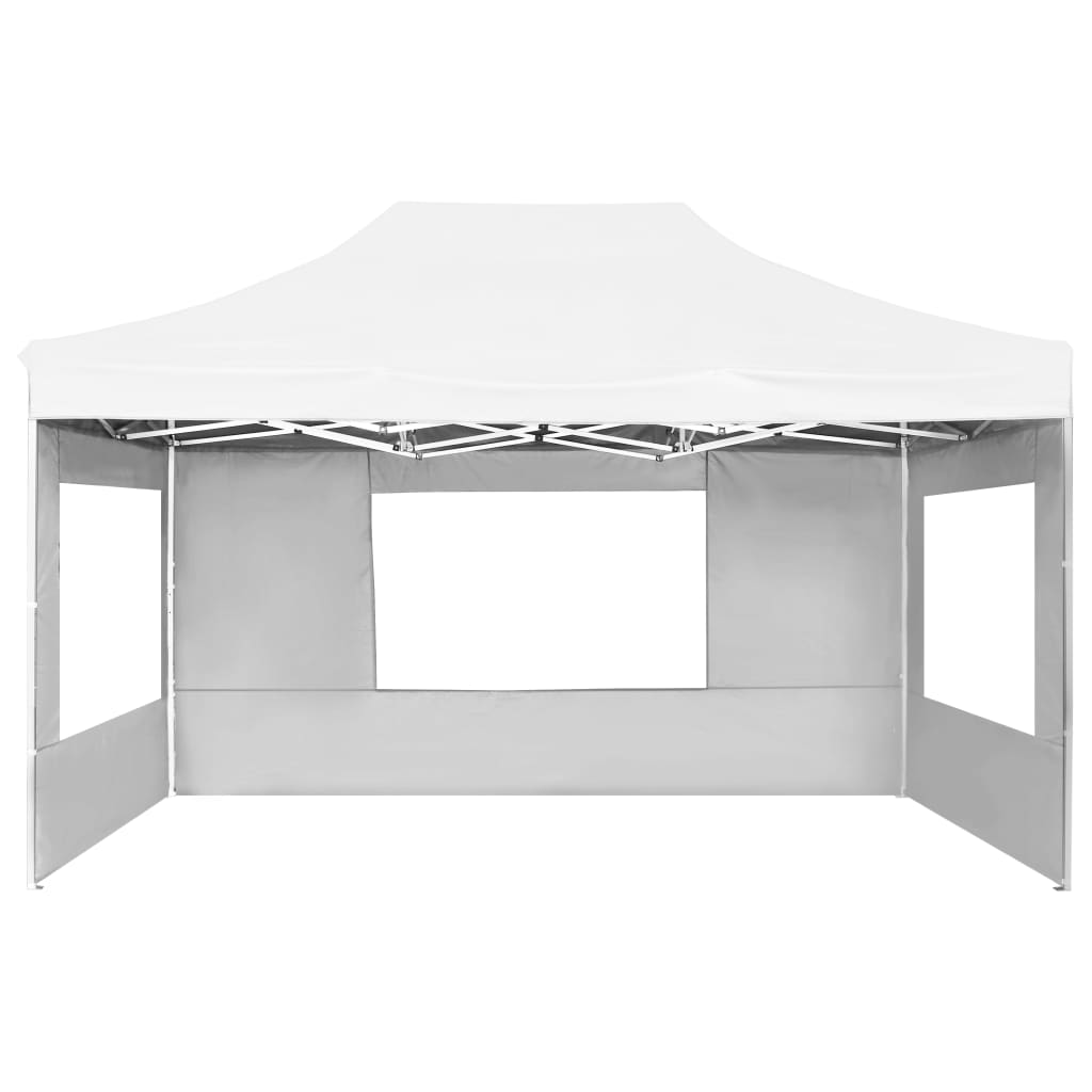 vidaXL Professional Folding Party Tent with Walls Aluminium 4.5x3 m White