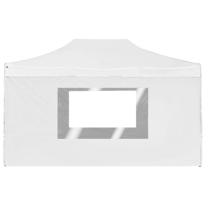 vidaXL Professional Folding Party Tent with Walls Aluminium 4.5x3 m White