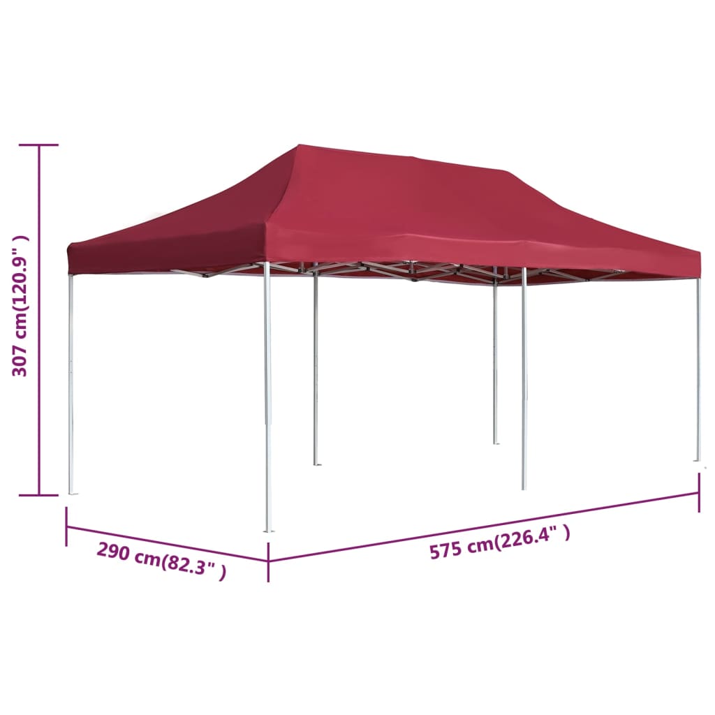 vidaXL Party Tent | Wine Red | Aluminium alloy, Oxford fabric with PVC coating