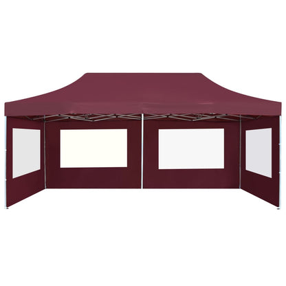 vidaXL Professional Folding Party Tent with Walls Aluminium 6x3 m Wine Red