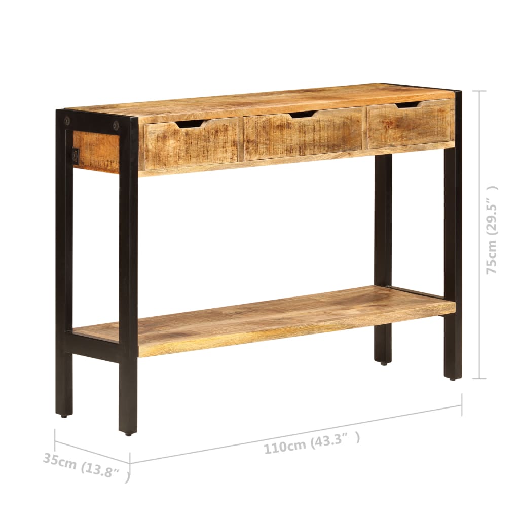 vidaXL Sideboard | Brown | Solid mango wood, powder-coated steel | Medium