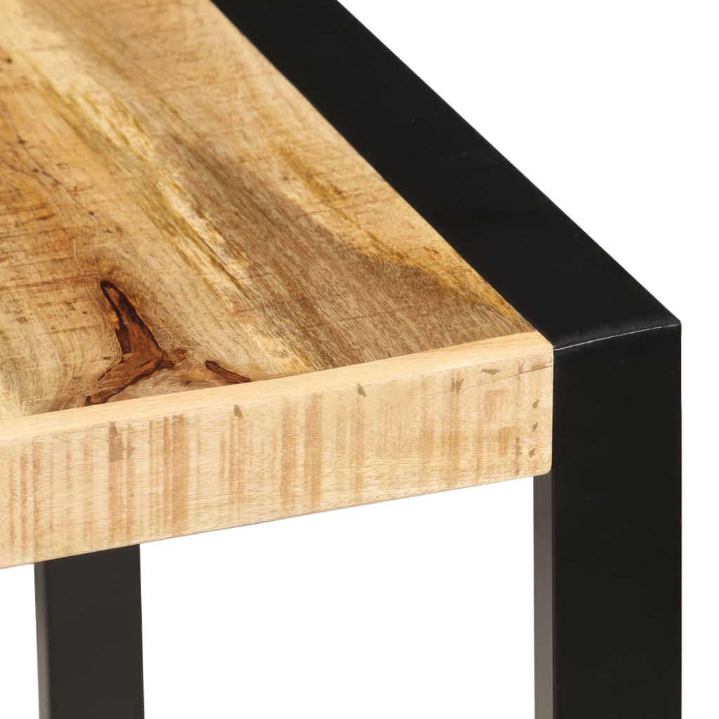 vidaXL Dining Table | Brown and Black | Solid Mango Wood and Powder-Coated Steel