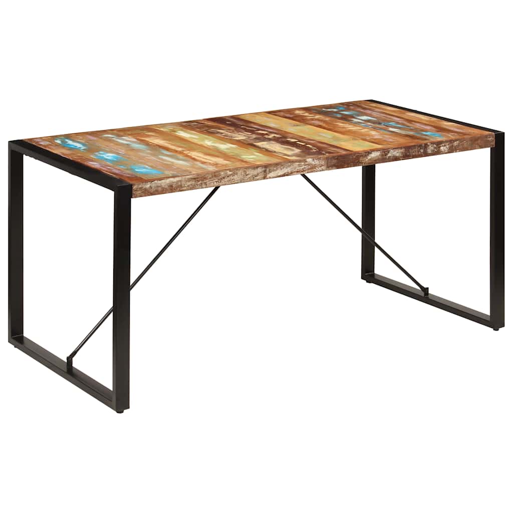 247418 vidaXL Dining Table 160x80x75 cm Solid Reclaimed Wood