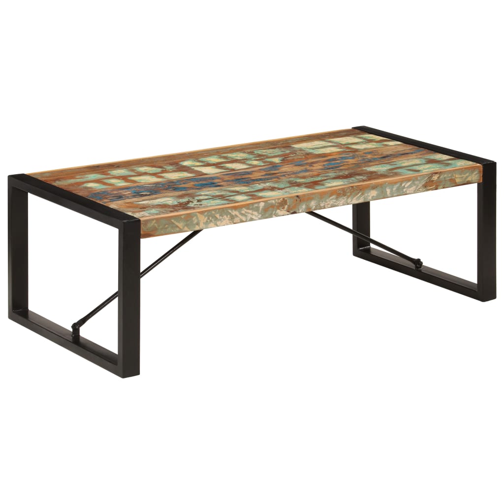 vidaXL Coffee Table | Multicolour | Solid Reclaimed Wood | 120 cm long | Durable