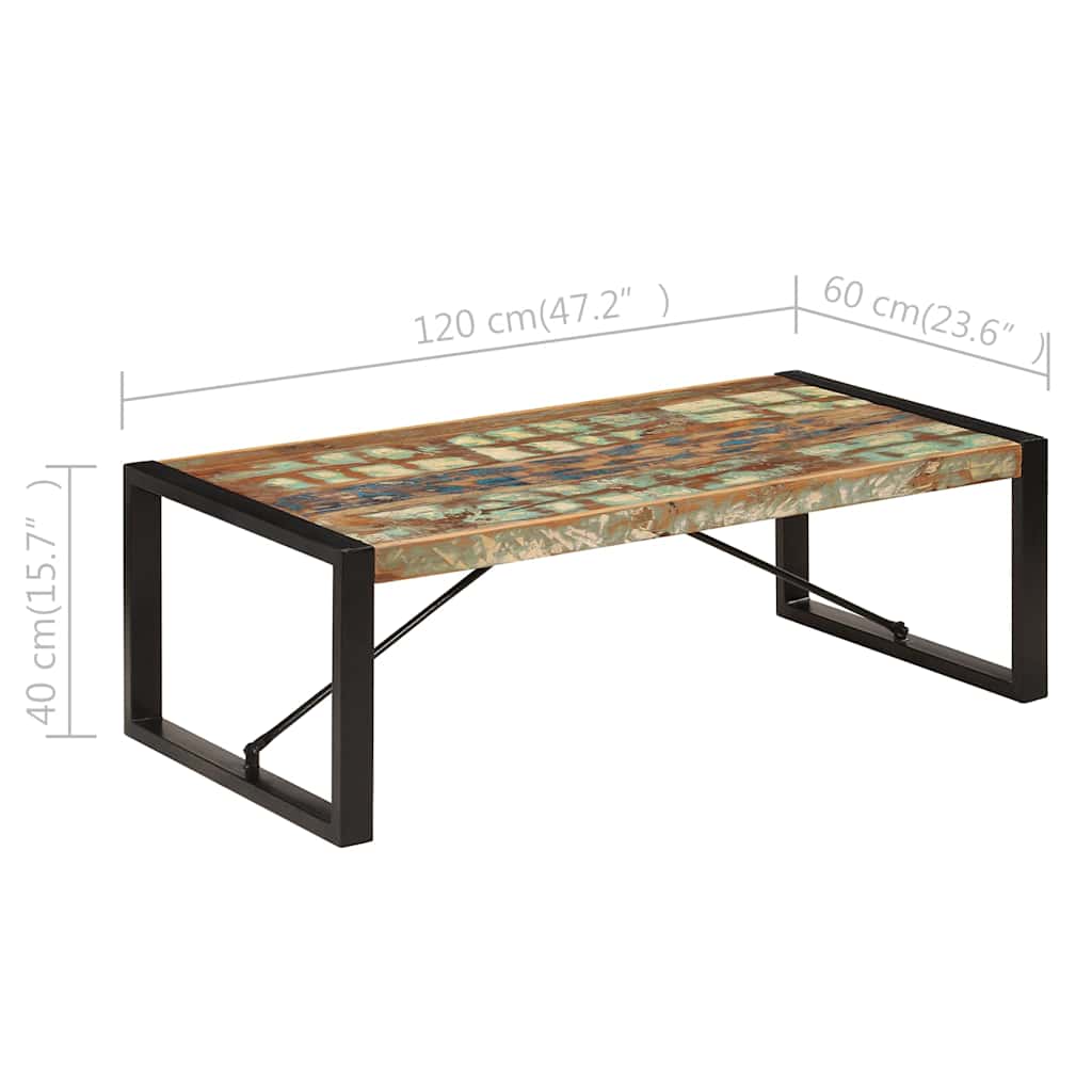 247425 vidaXL Coffee Table 120x60x40 cm Solid Reclaimed Wood