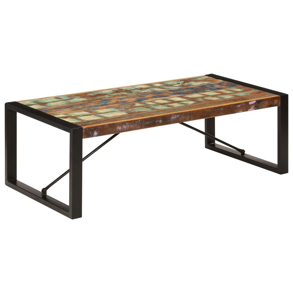 vidaXL Coffee Table | Multicolour | Solid Reclaimed Wood | 120 cm long | Durable