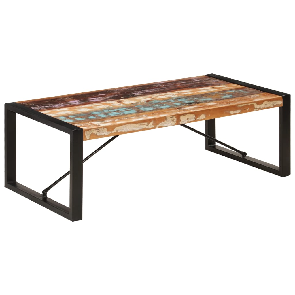 vidaXL Coffee Table | Multicolour | Solid Reclaimed Wood | 120 cm long | Durable