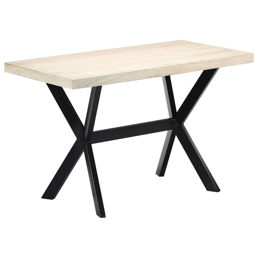 247442 vidaXL Dining Table White 120x60x75 cm Solid Mango Wood