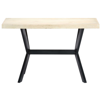 vidaXL Dining Table White 120x60x75 cm Solid Mango Wood