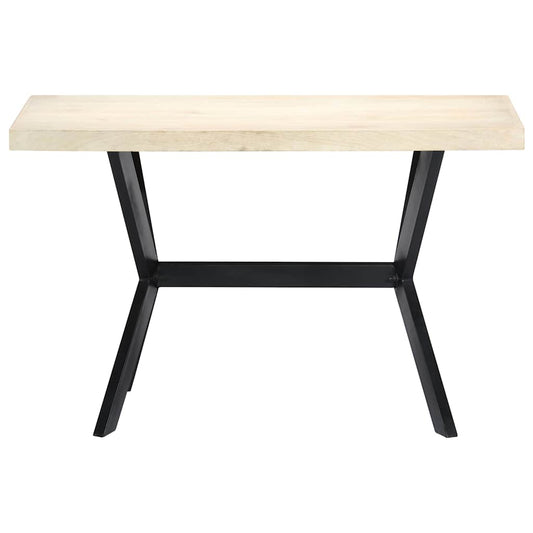 247442 vidaXL Dining Table White 120x60x75 cm Solid Mango Wood