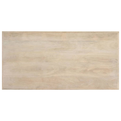 vidaXL Dining Table White 120x60x75 cm Solid Mango Wood