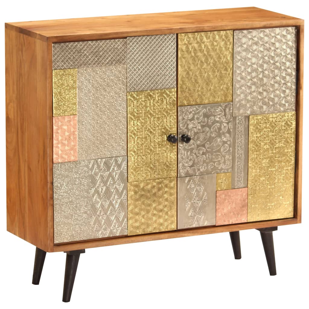 vidaXL Sideboard | Honey finish with colourful decorative panels