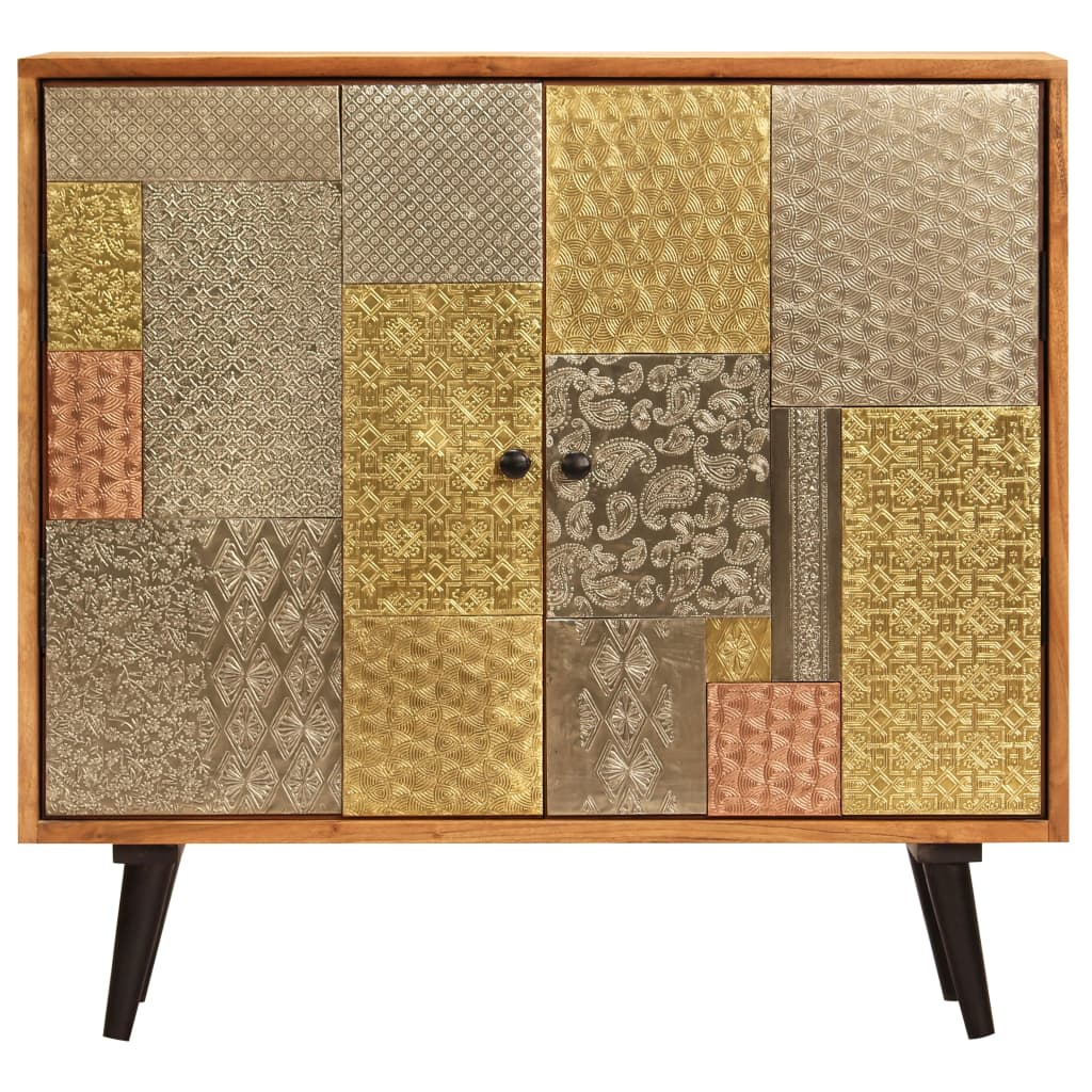 vidaXL Sideboard | Honey finish with colourful decorative panels