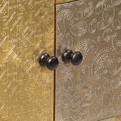 vidaXL Sideboard | Honey finish with colourful decorative panels