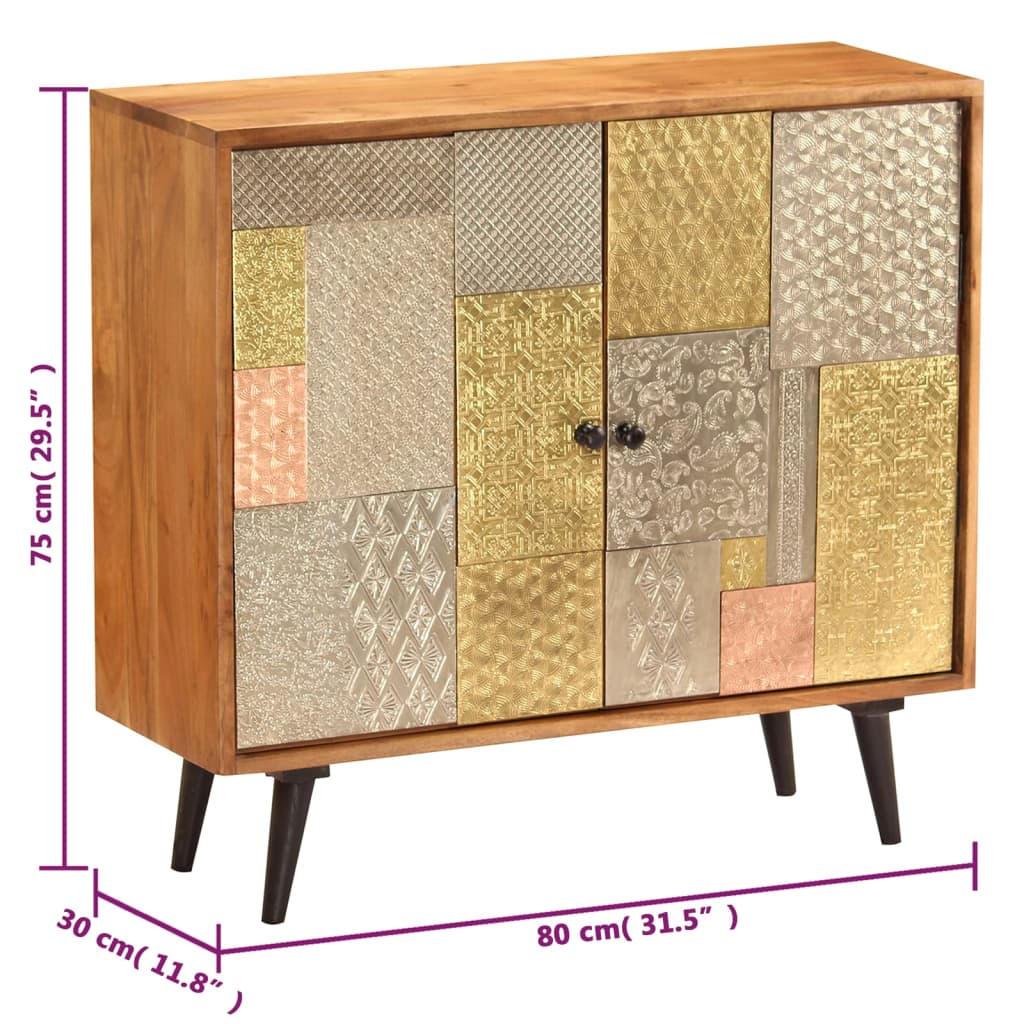 vidaXL Sideboard | Honey finish with colourful decorative panels