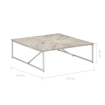 vidaXL Coffee Table 110x110x36 cm Solid Mango Wood