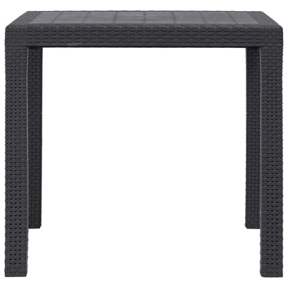 vidaXL Garden Table Brown 79x79x72 cm Plastic Rattan Look