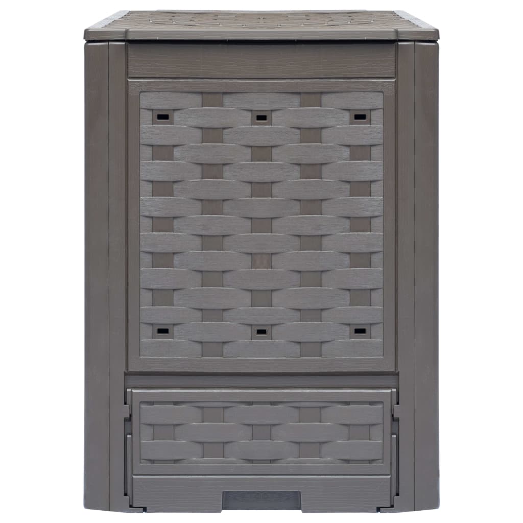 vidaXL Garden Composter | Brown | Plastic with rattan look | Medium