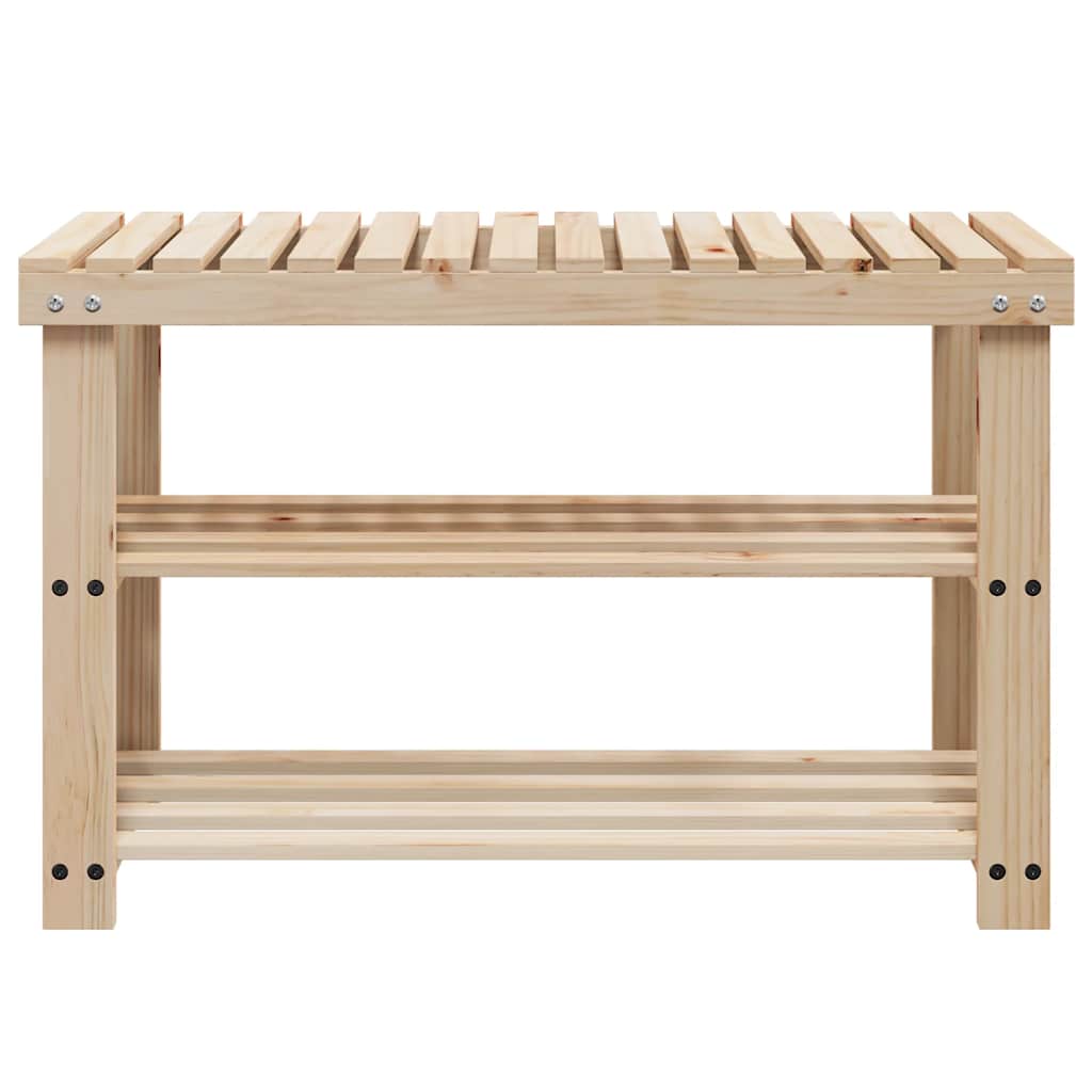 vidaXL 2-in-1 Shoe Rack with Bench Top 2 pcs Solid Wood