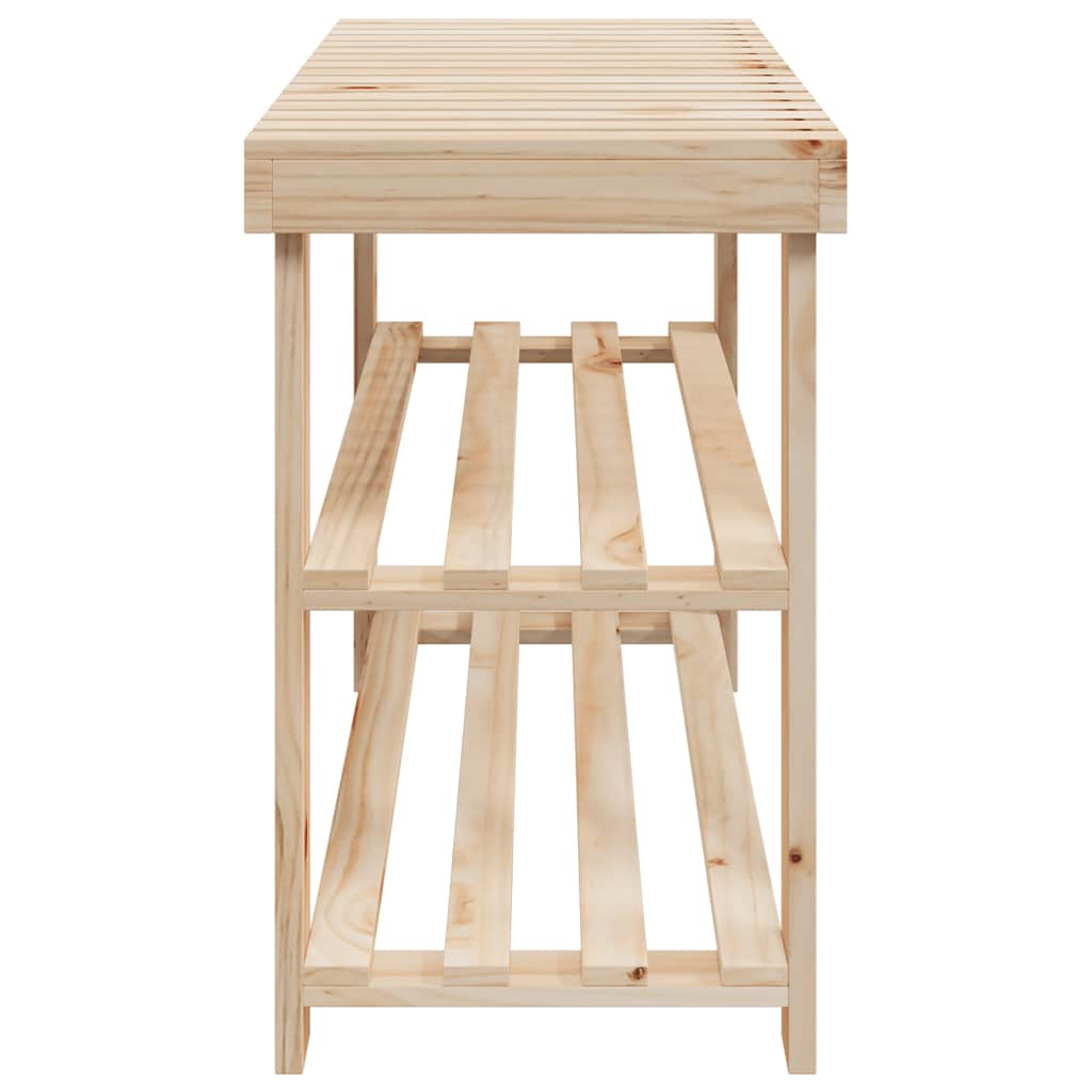vidaXL 2-in-1 Shoe Rack with Bench Top 2 pcs Solid Wood