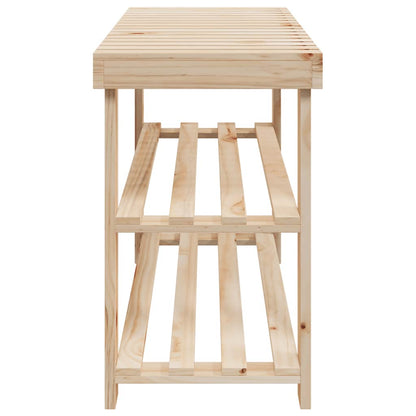 vidaXL 2-in-1 Shoe Rack with Bench Top 2 pcs Solid Wood