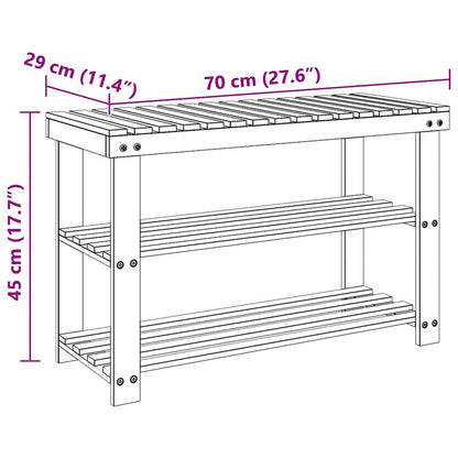 vidaXL 2-in-1 Shoe Rack with Bench Top 2 pcs Solid Wood