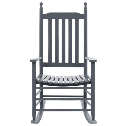 vidaXL Rocking Chair with Curved Seat Grey Poplar Wood