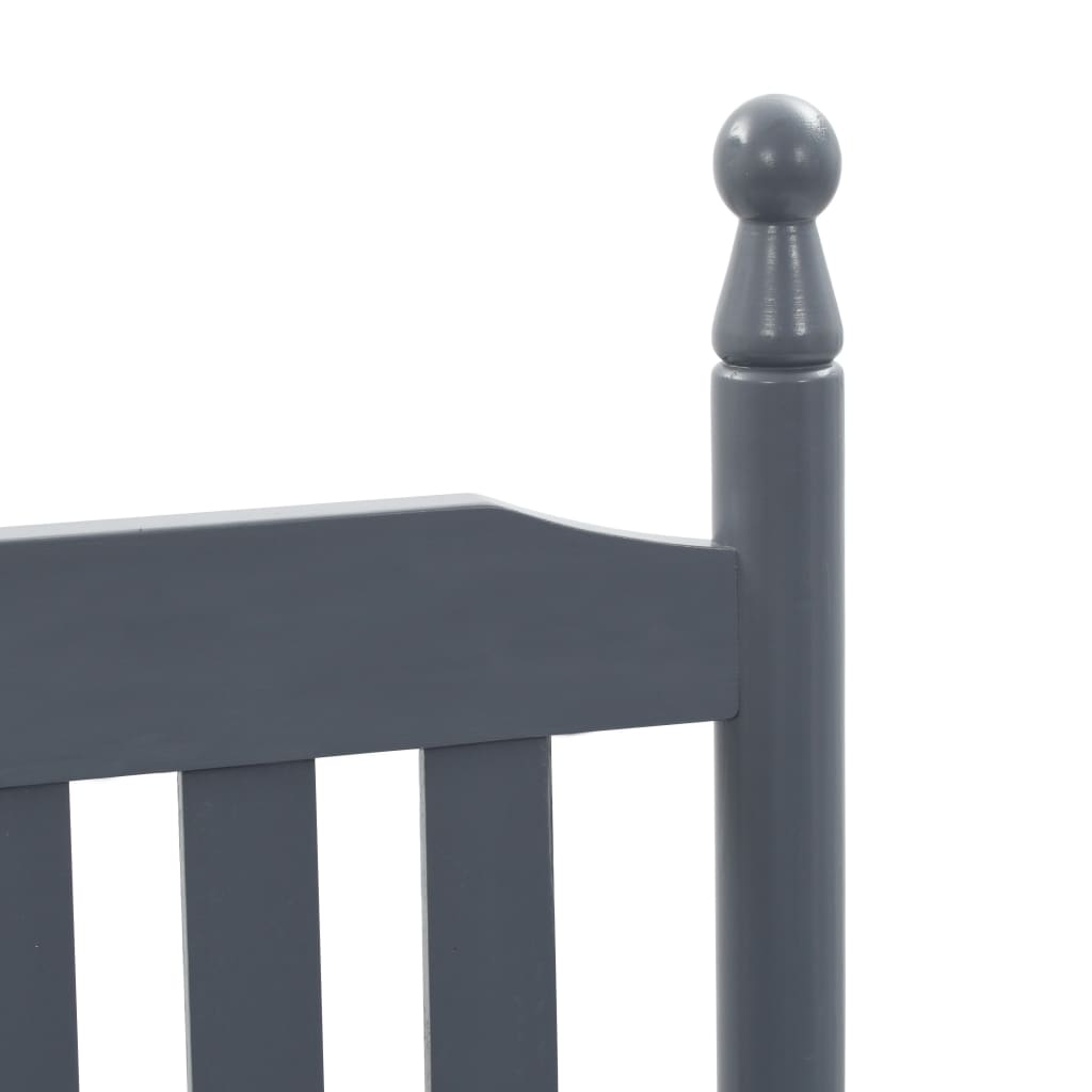 vidaXL Rocking Chair with Curved Seat Grey Poplar Wood