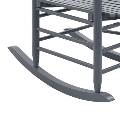 vidaXL Rocking Chair with Curved Seat Grey Poplar Wood